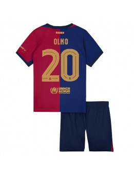 Barcelona Dani Olmo #20 Replika Hemmakläder Barn 2024-25 Kortärmad (+ byxor)